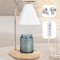 Vista 9 de Lámpara Calentadora de Velas con Base de Madera Retro - Decoración del Hogar Derretidor de Cera para Velas de Frascos Pequeños y Grandes, Lámpara
