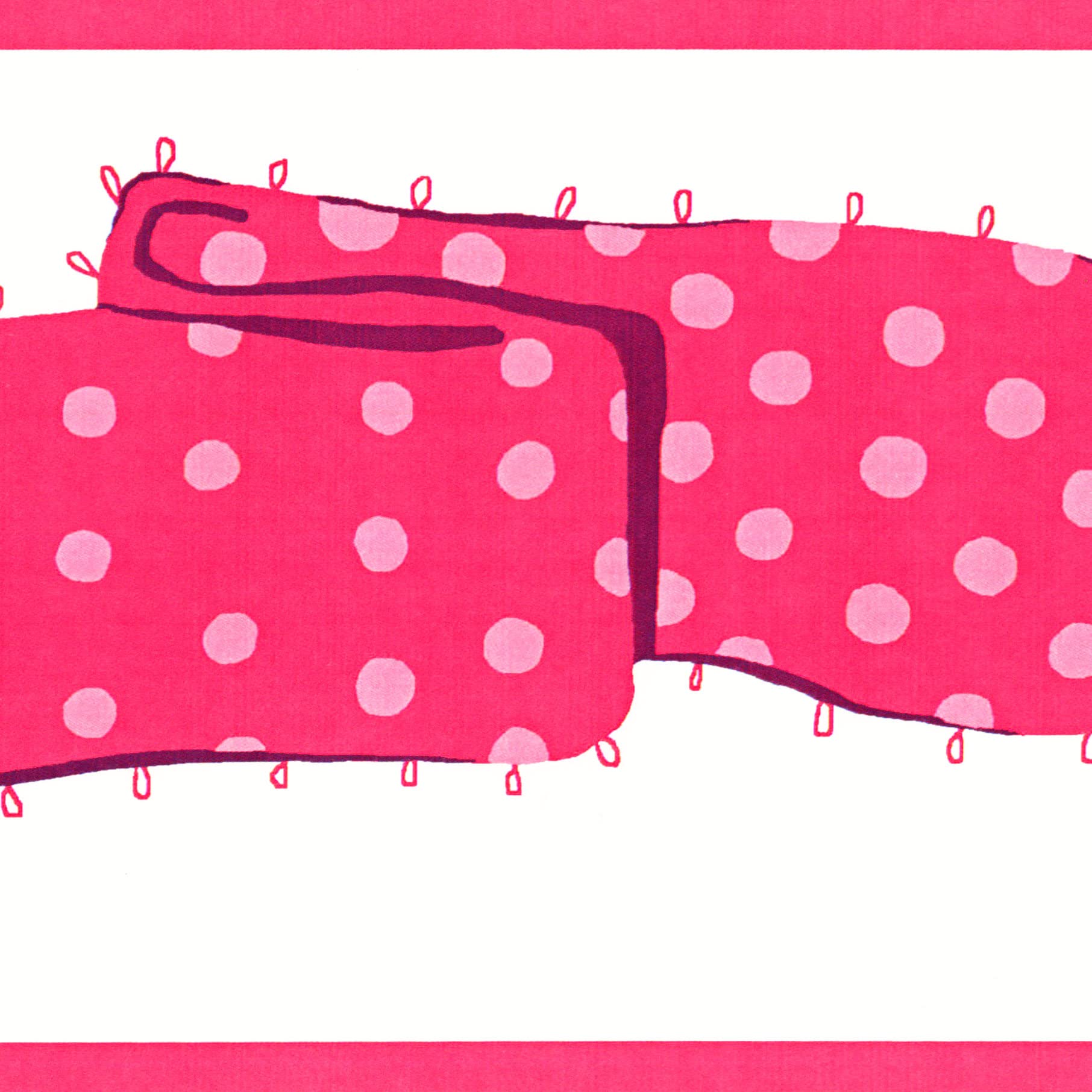 Transforma tu hogar con el borde de papel pintado de lunares rosa y blanco PW3988BD