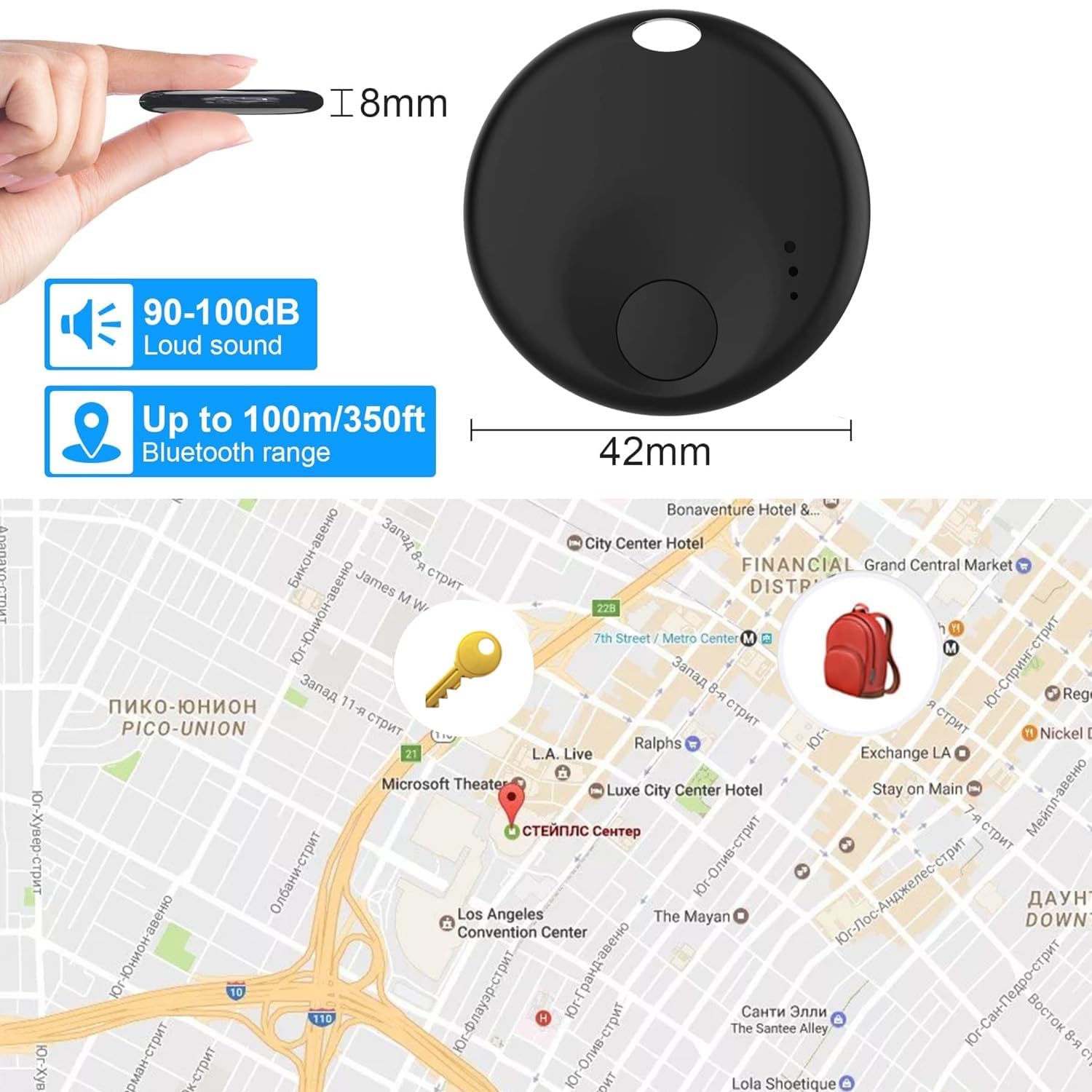 Lot de 4 étiquettes de suivi d'air Bluetooth, localisateurs d'articles compatibles avec l'application Apple Find My (iOS uniquement), gardez le suivi et vos clés, portefeuille, bagages, sac à dos (pas