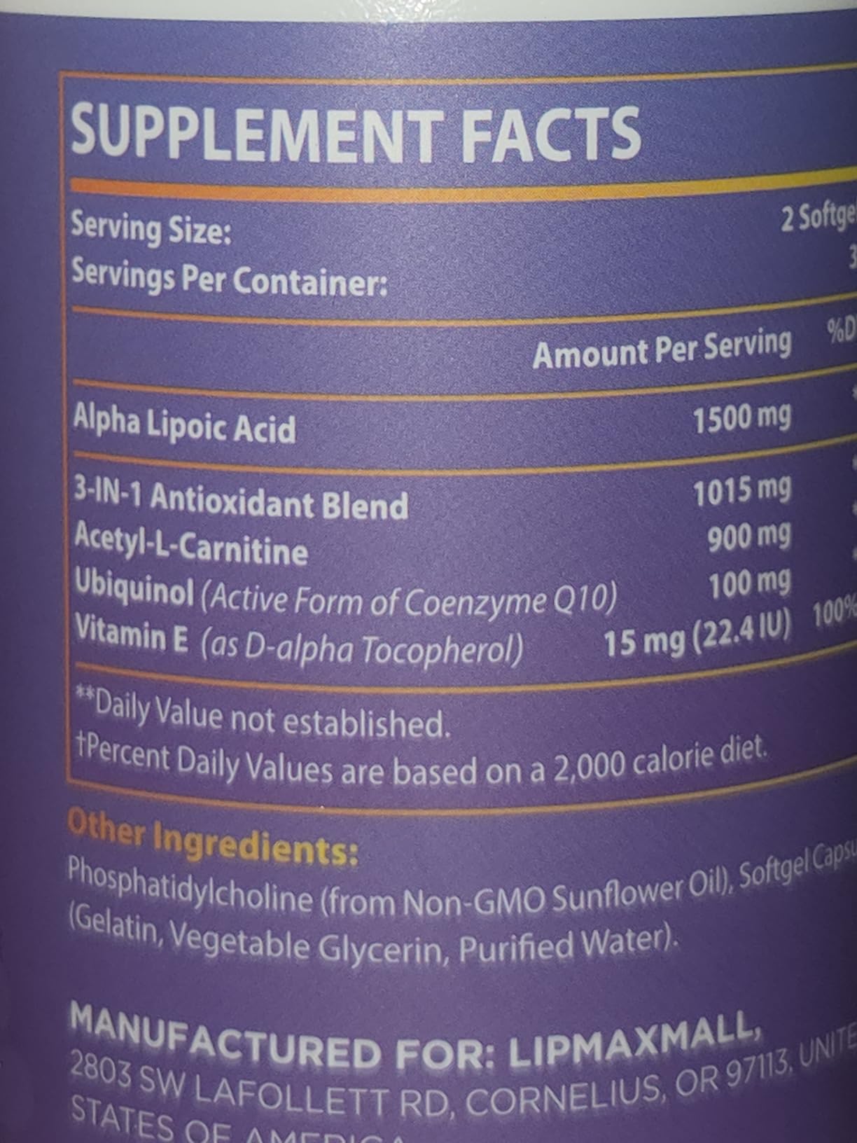 Liposomal Alpha Lipoic Acid 1500mg - with Liberia | Ubuy