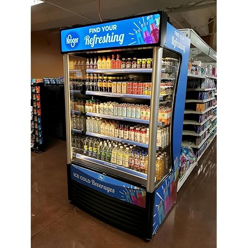NAFCOOL 46" Wide Open Air Merchandiser Display Refrigerator Cooler Commercial Refrigerator, Grab and Go Showcase Display Cooler,ETL Sanitation,208V 60Hz，Plug type: L6-20P three pin