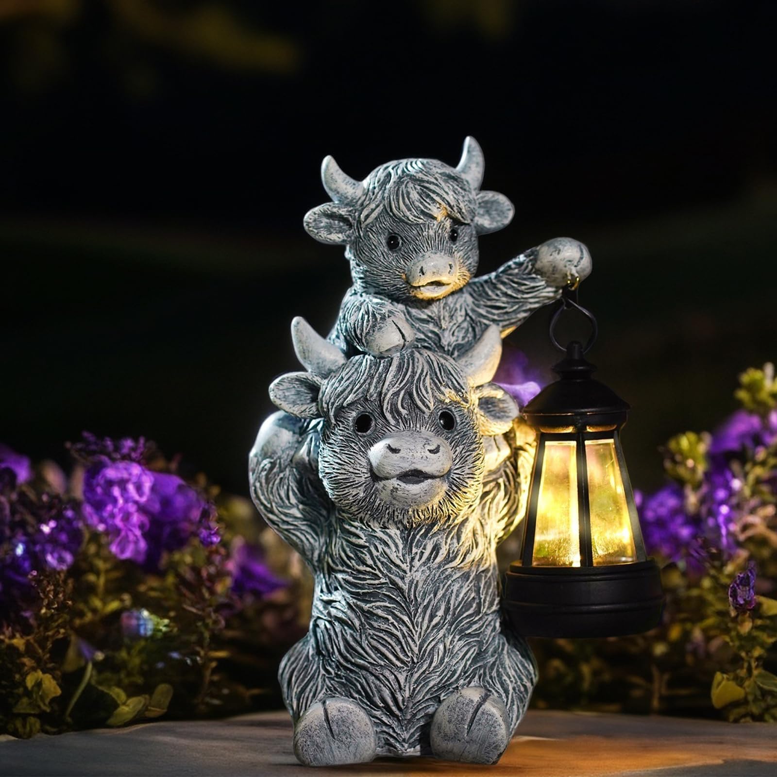 Amazon.com: Tiejiajiang Solar Highland Cow Garden Decor - Resin