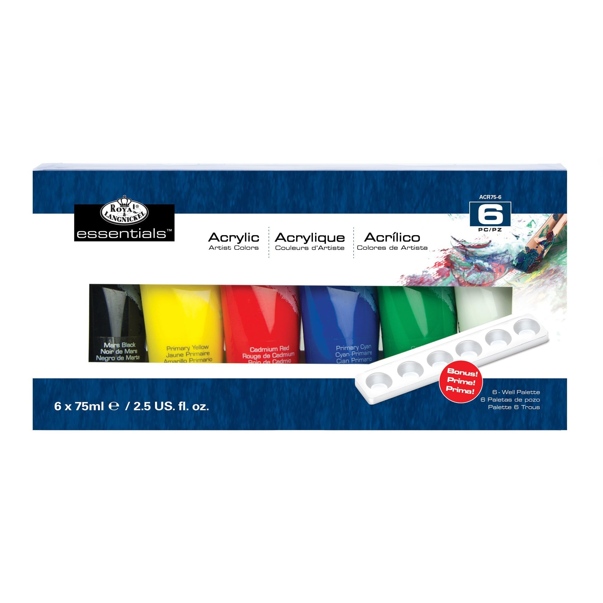 Assortiment de 36 tubes de peinture acrylique