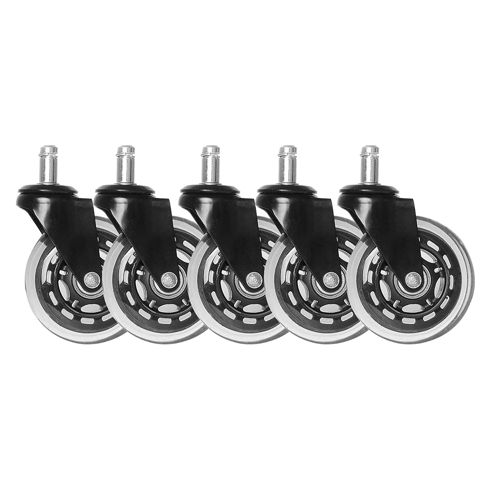 Ruote girevoli per sedie da ufficio in gomma da 5,1 cm, colore nero, adatte a viti metriche M10 x 12 mm, sedie standard cinesi