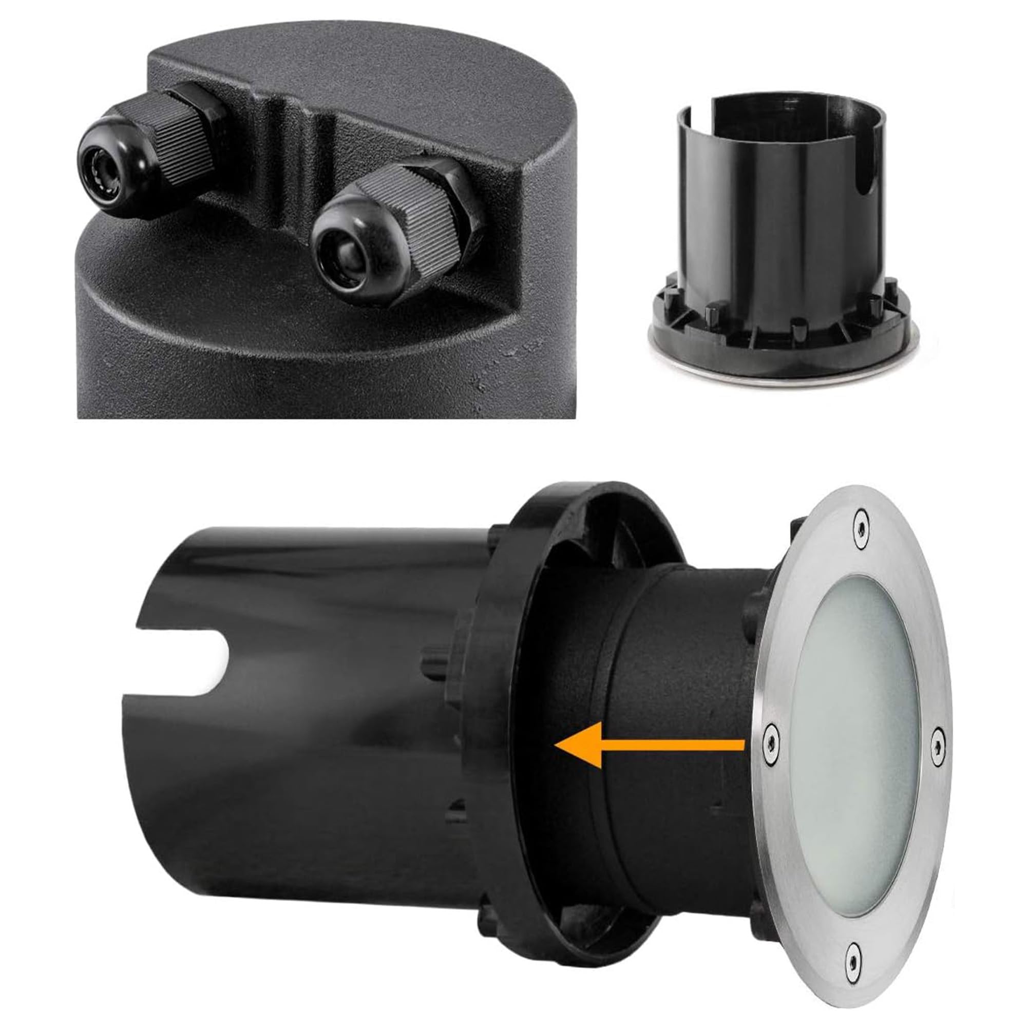 SSC-LUXon spot encastrable sol exterieur plat IP67 GX53 verre clair ou depoli befahrbar lot de 4 230V