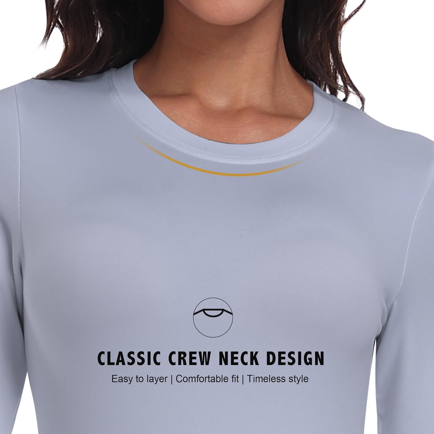 DHSO Long Sleeve Thermal Shirt For Women Fleece Lined Undershirt - Soft Warm Base Layer Tops Cold Weather - Image 4