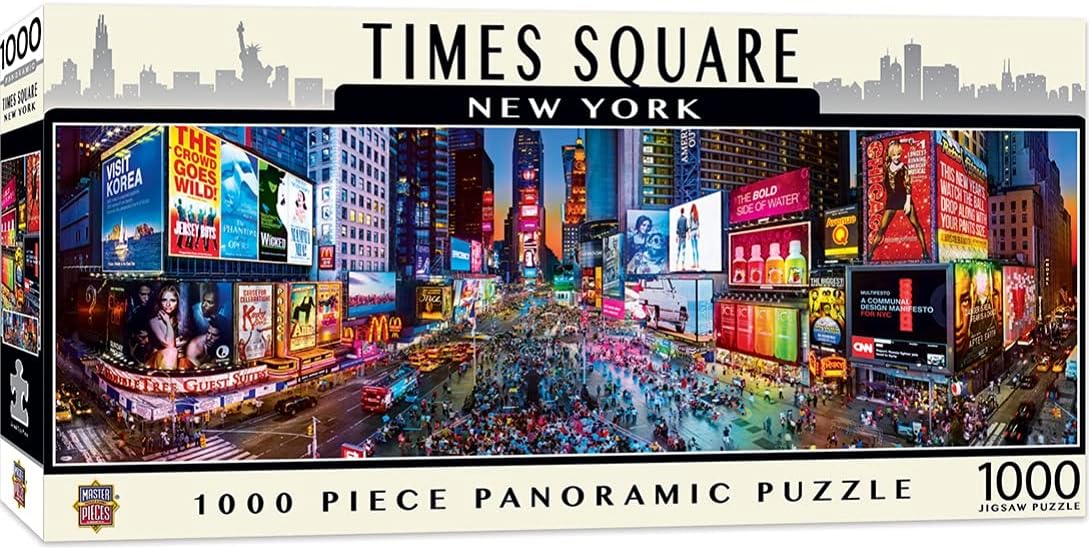MasterPieces Cityscape Panoramics 1000 Puzzles Collection - Times Square Panoramic 1000 Piece Jigsaw Puzzle