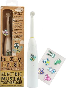 Jack N Jill Kids Buzzy Brush Electric Musical Toothbrush Battery Operated 3+ yrs | Kids Electric Singing Toothbrush for Ages 3 and Up, Tri Color LED, Water Resistant, Child Safe, Battery Operated