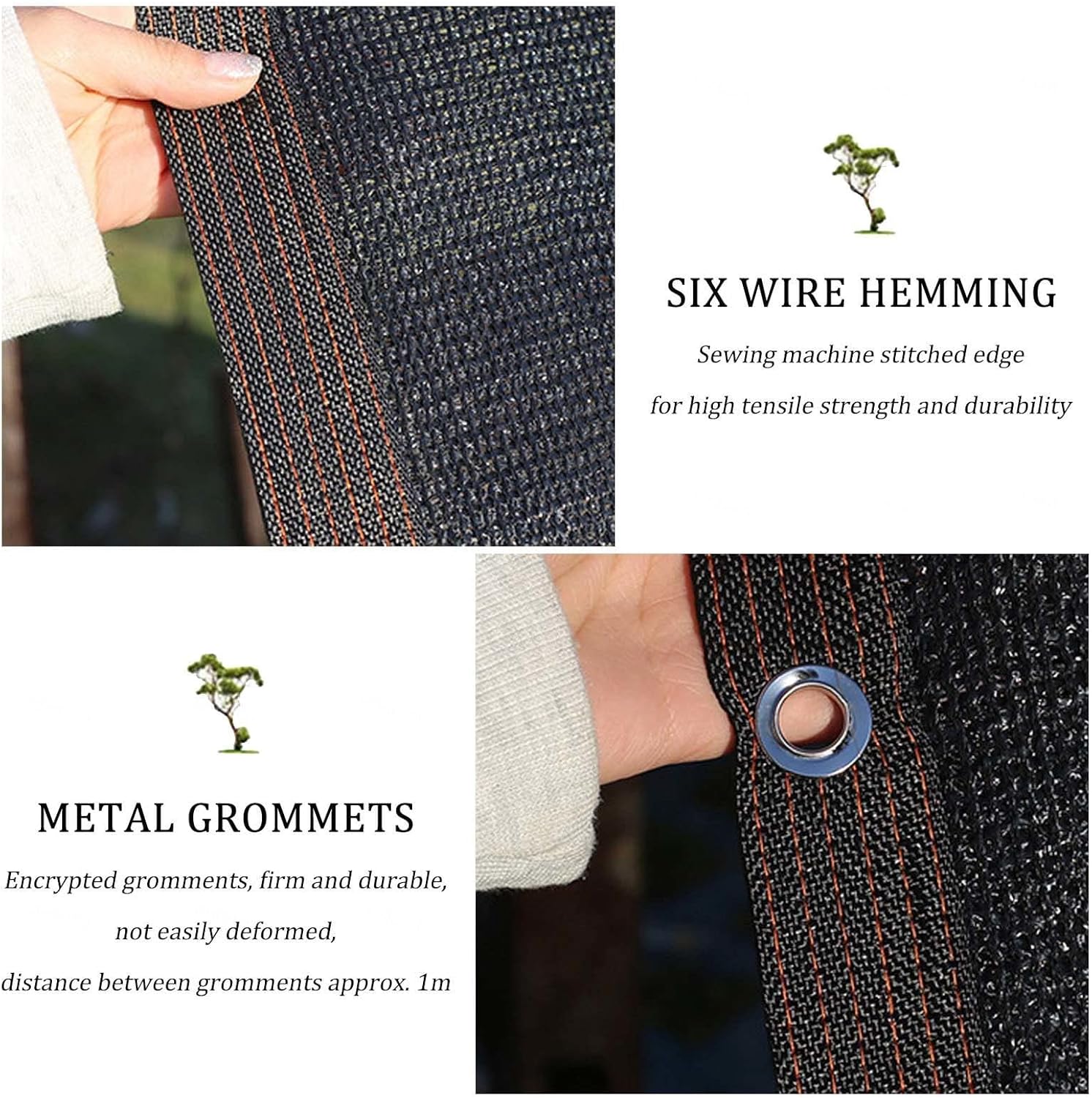 Shade Netting Black 2×3m 3×4m 3×5m 4×5m 4×6m 4×8m,Sunblock Shade Cloth,Greenhouse Garden Plant Shading Net,Outdoor Shade Sail,With Grommets,Shade Mesh Tarp,Sunscreen Fabric,Black-2x4m(6.6*13.1ft)