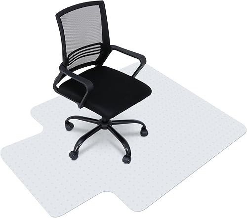 Tapete para silla de oficina para suelo alfombrado, 48 x 36 pulgadas, protector de suelo transparente, antideslizante, tapete para silla de