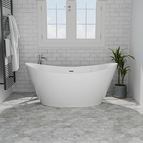 Empava BT518 - Bañera de acrílico (65.7in), diseño contemporáneo