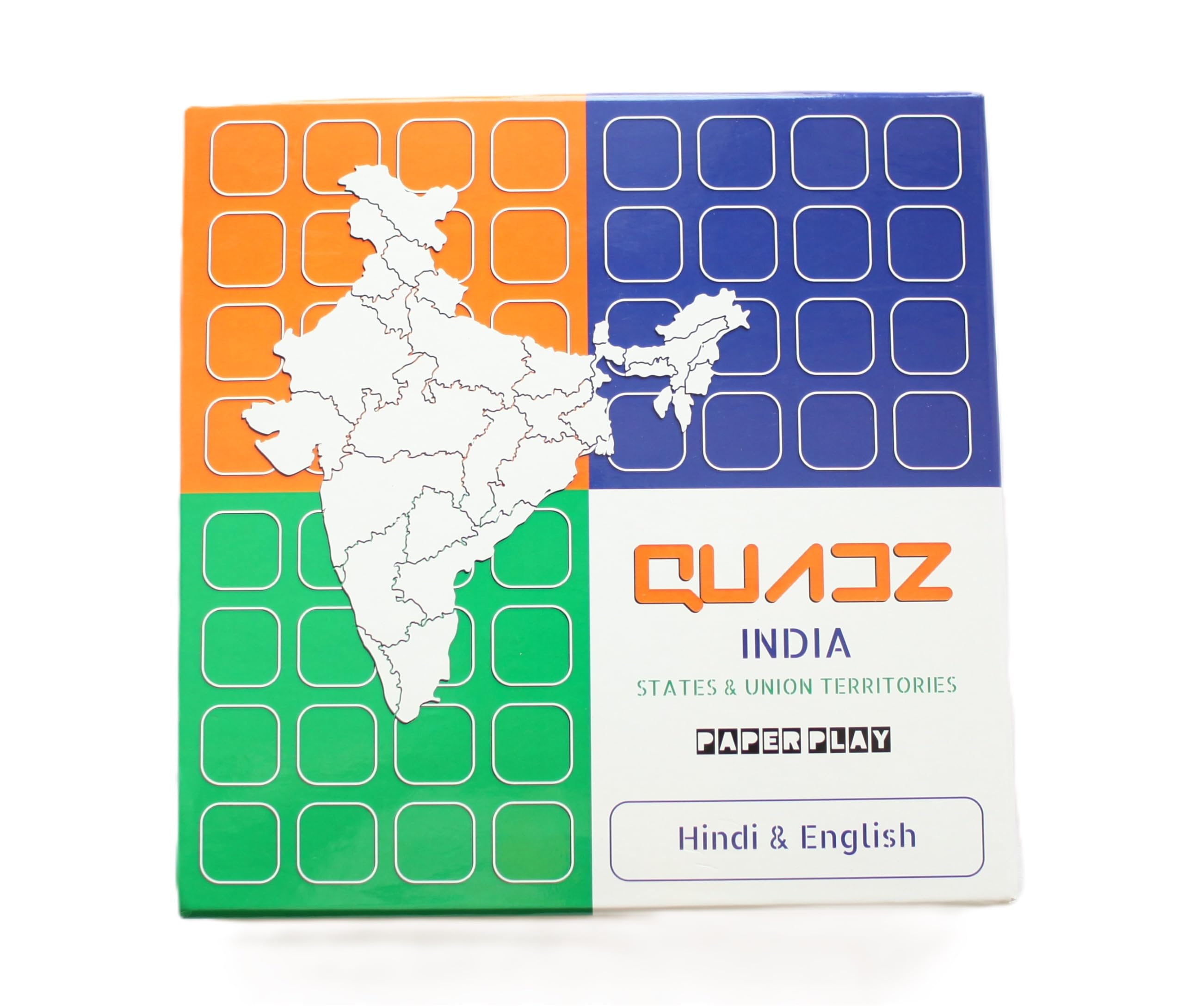 PaperPlay Quadz- Indian States and Union Territories, a Strategy Game for Kids |Birthday Gift for Boys & Girls| Educational & Fun Game Toys for Kids Ages 6 and up, Games & Puzzles