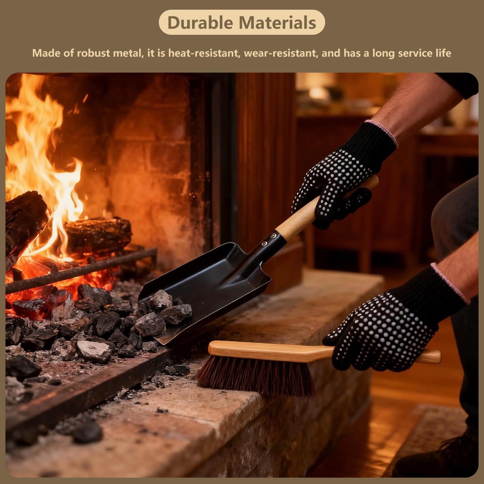 Secchio per Cenere Camino con Coperchio Materiale Metallico Grande capacità con Manico Accessori Camino Legna Resistente alle Alte Temperature