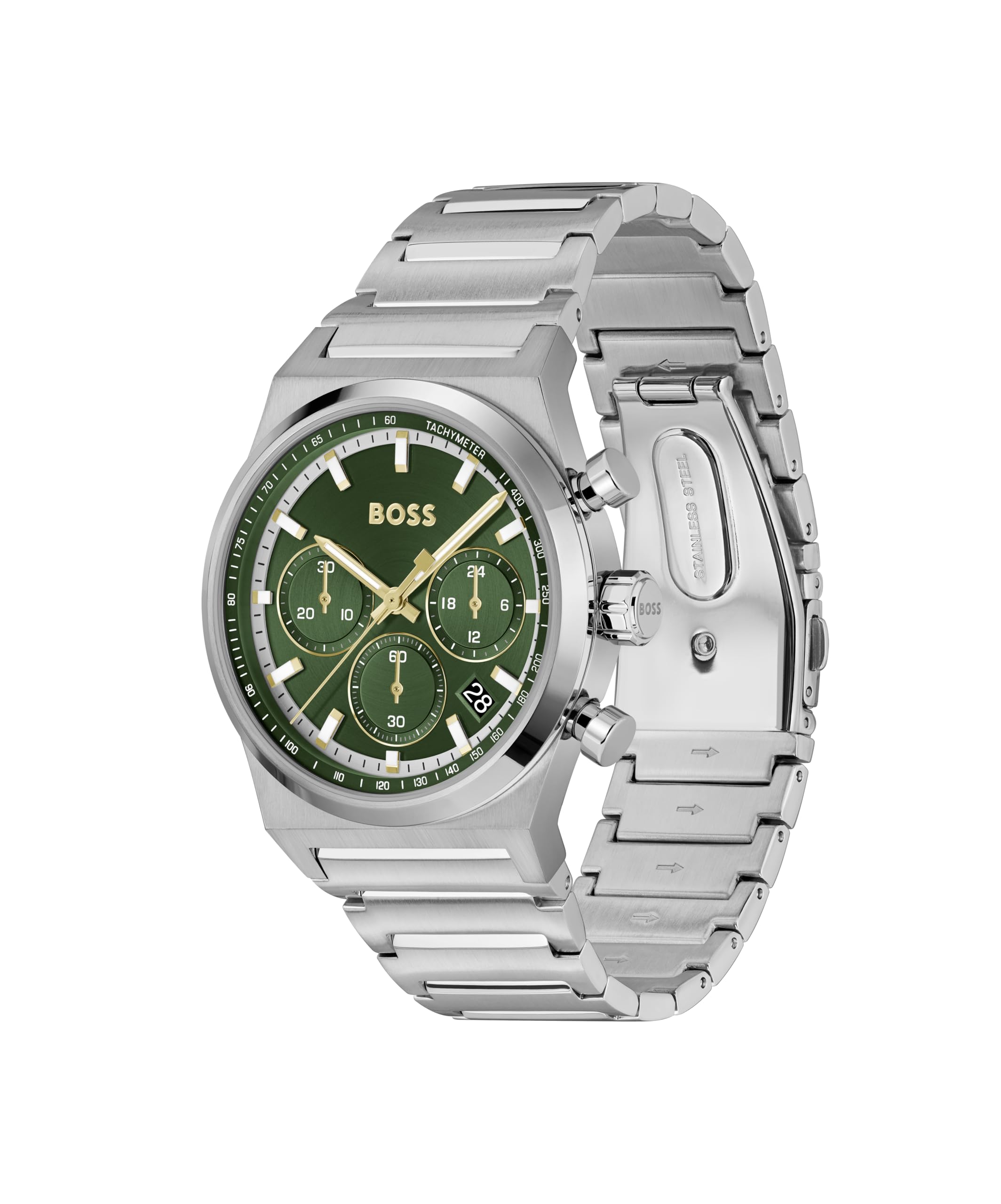 BOSS Reloj Cronógrafo de Cuarzo para Hombre Colección Candor Chrono - Disponible con Pulsera de Acero Inoxidable, Correa de Cuero o de Silicona