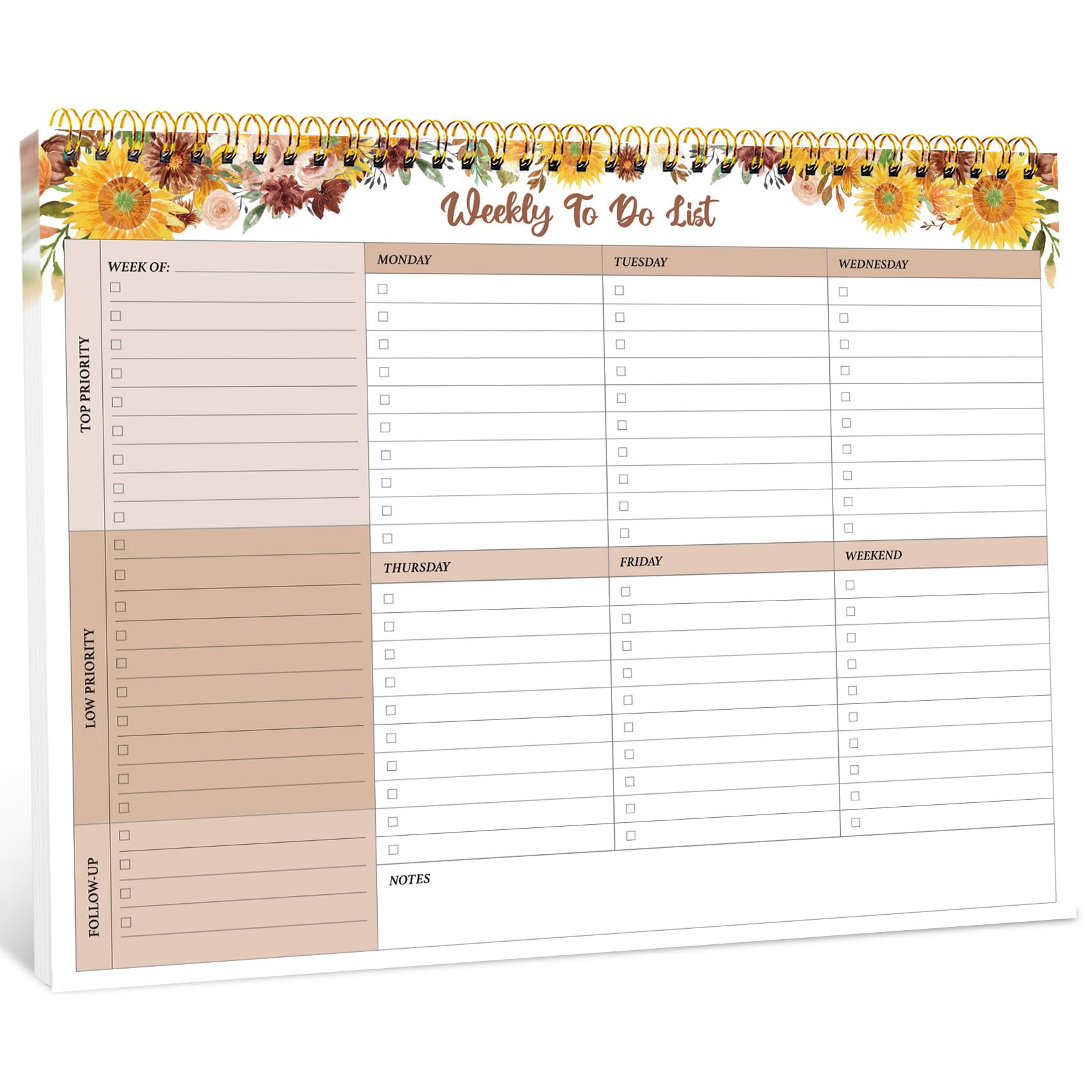 Taja Weekly Planner Notepad - Undated & Waterproof -23