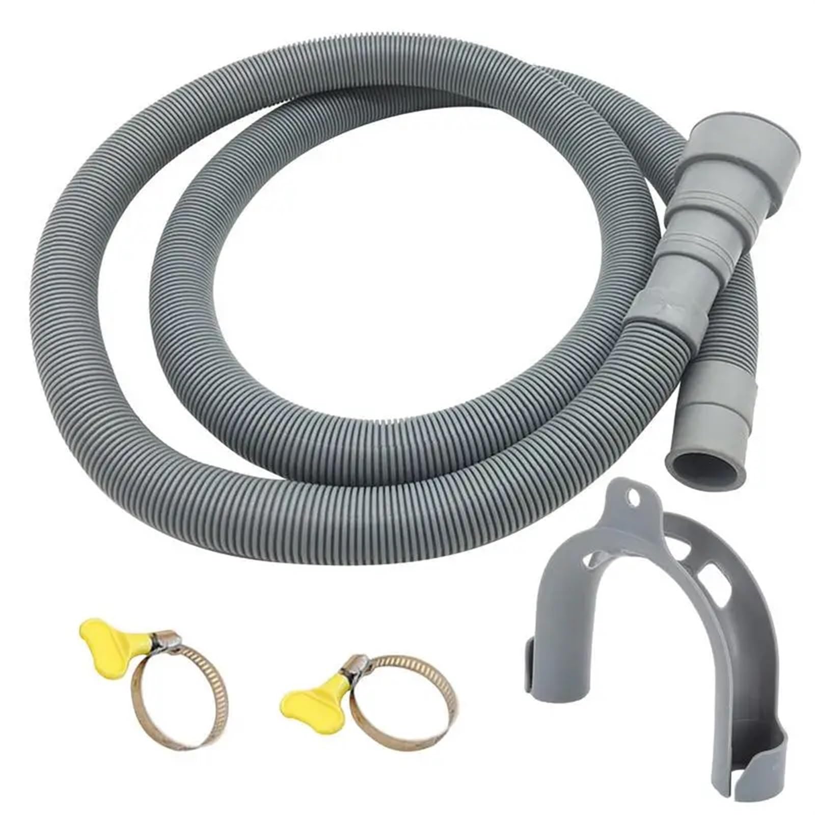 Rrypbovg 150Cm Washing Machine Drain Hose Washing Machine Dishwasher Drain Waste Hose Extension Pipe With Bracket Set Wash Machine Universal Drain Hose