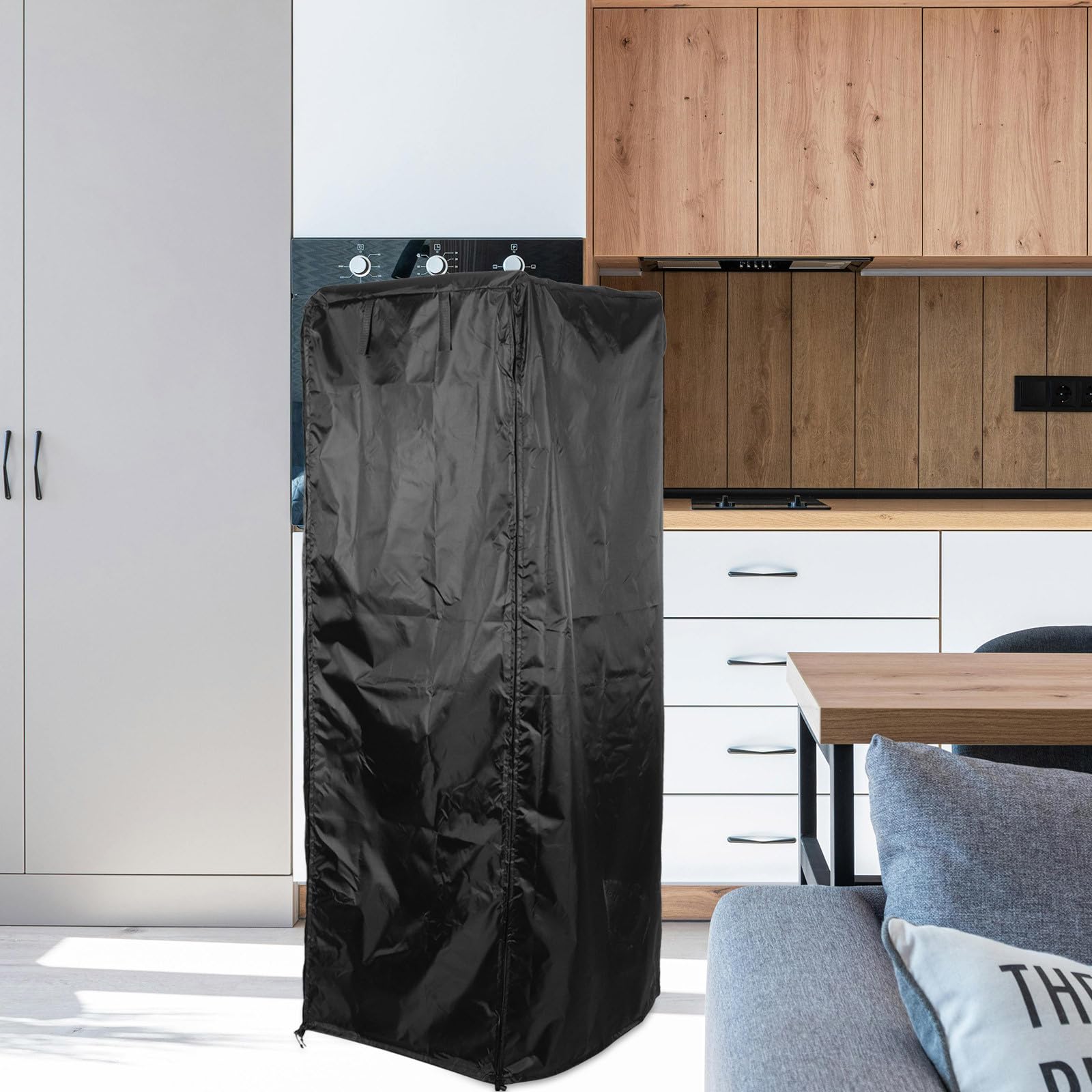 Artibetter Grand Couvercle Fermeture Éclair de Support à Moules à Brioches Accessoire de Cuisine Polyvalent en Tissu Oxford Noir, Anti-poussière pour Boulangerie