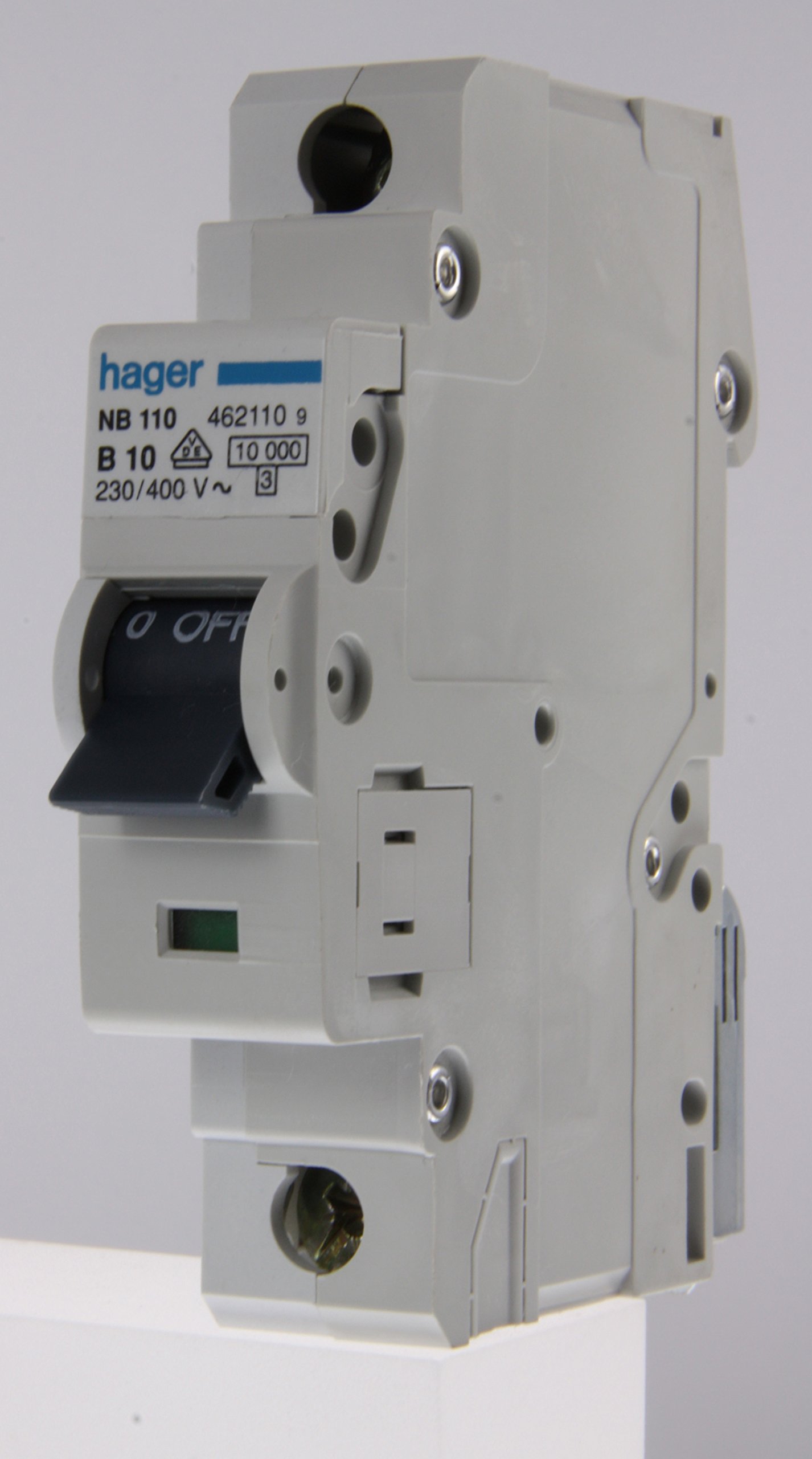 HAGER 10 AMP 10 kA TYPE B MCB CIRCUIT BREAKER NB110 462110 1 POLE A