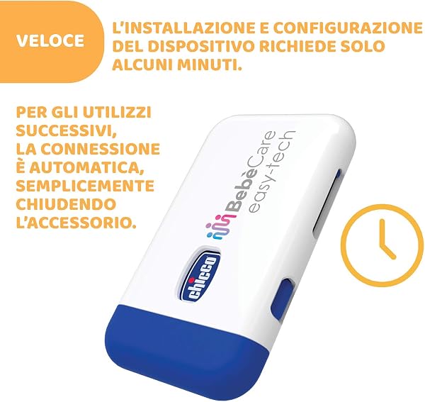 Chicco Bebècare Easy-Tech Dispositivo Anti Abbandono Universale Per Seggiolino Auto, Bianco Blu, 16 x 11 x 2.5 cm, 60 grammi - 5