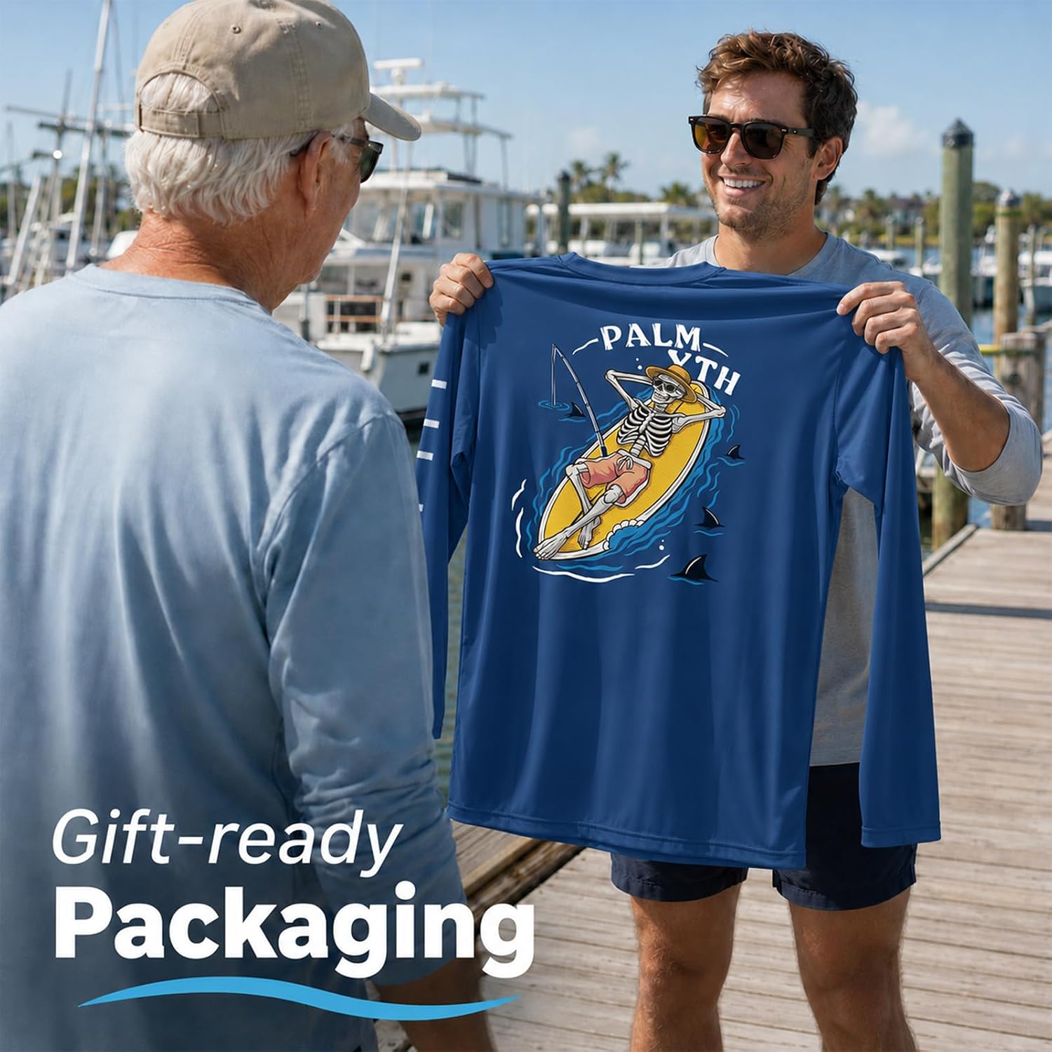 Palmyth Fishing Shirts for Men Long Sleeve UPF 50+ Sun Protection UV T Shirt Tee