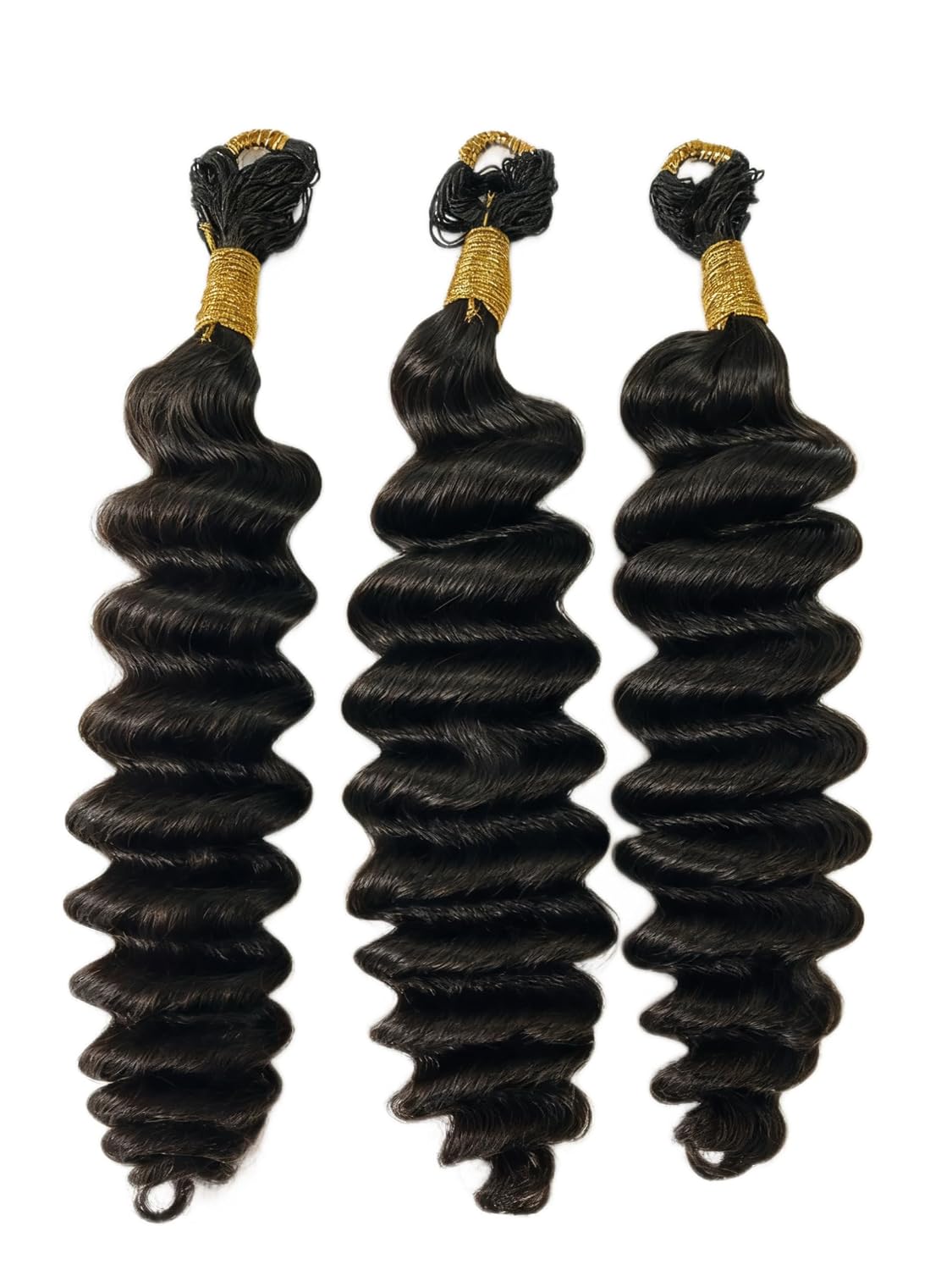 Deep Wave Crochet Human Hair For Braiding Beginners-Friendly Feathered Curly Hair Reusable Easy to Install Natural Color 18 Inch 200g (240 Strands)