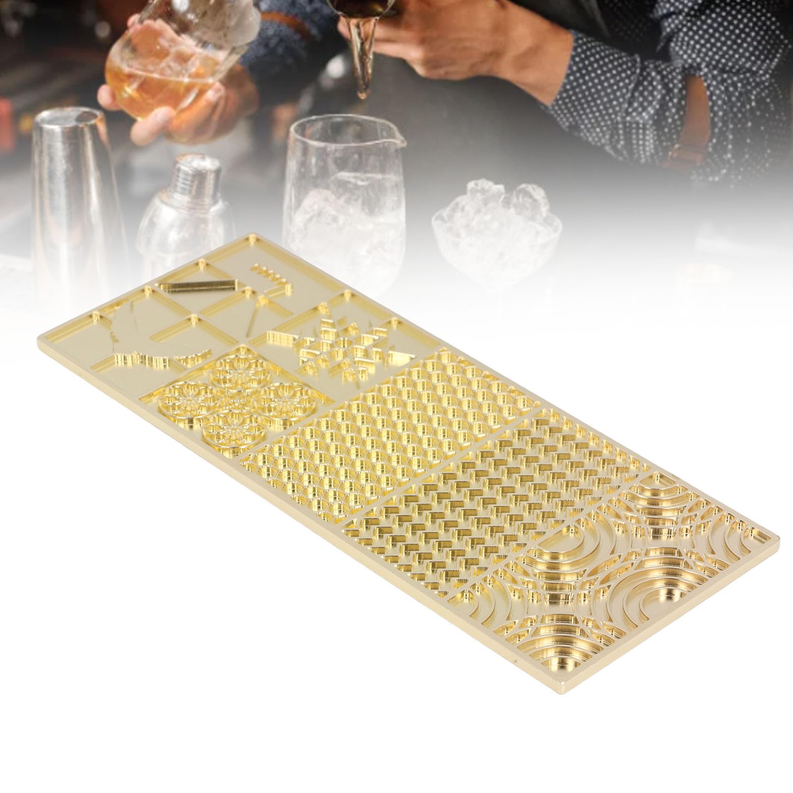 Bandeja de diseño de hielo personalizado Kuuleyn, bandeja de sello de hielo fabricante de cubos de cobre placa de diseño rápido sellos modernos accesorios de camareros para