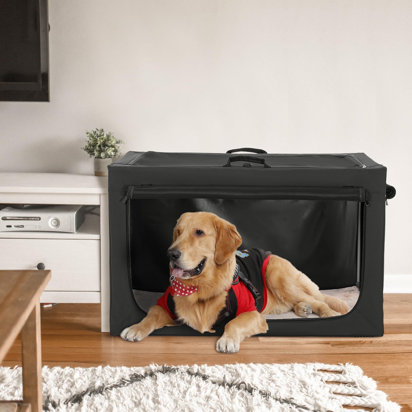 Petsfit Transportín de Perros portátil y Plegable Bolsa transportín para Perros trasportines Perro Mediano Grande para Interiores y Exteriores