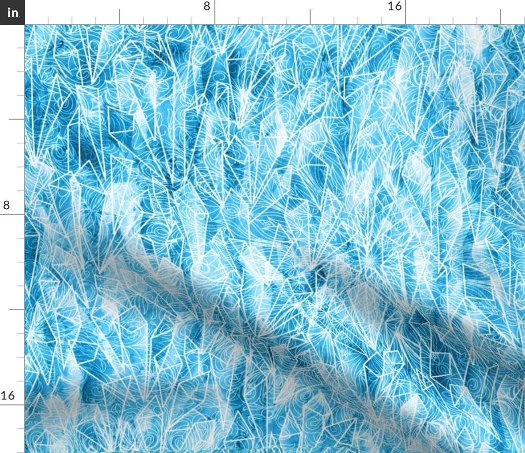 Spoonflower Fabric - Ice Crystals in Winter Printed on Petal Signature Cotton Fabric by The Yard - Sewing Quilting Apparel Crafts Decor