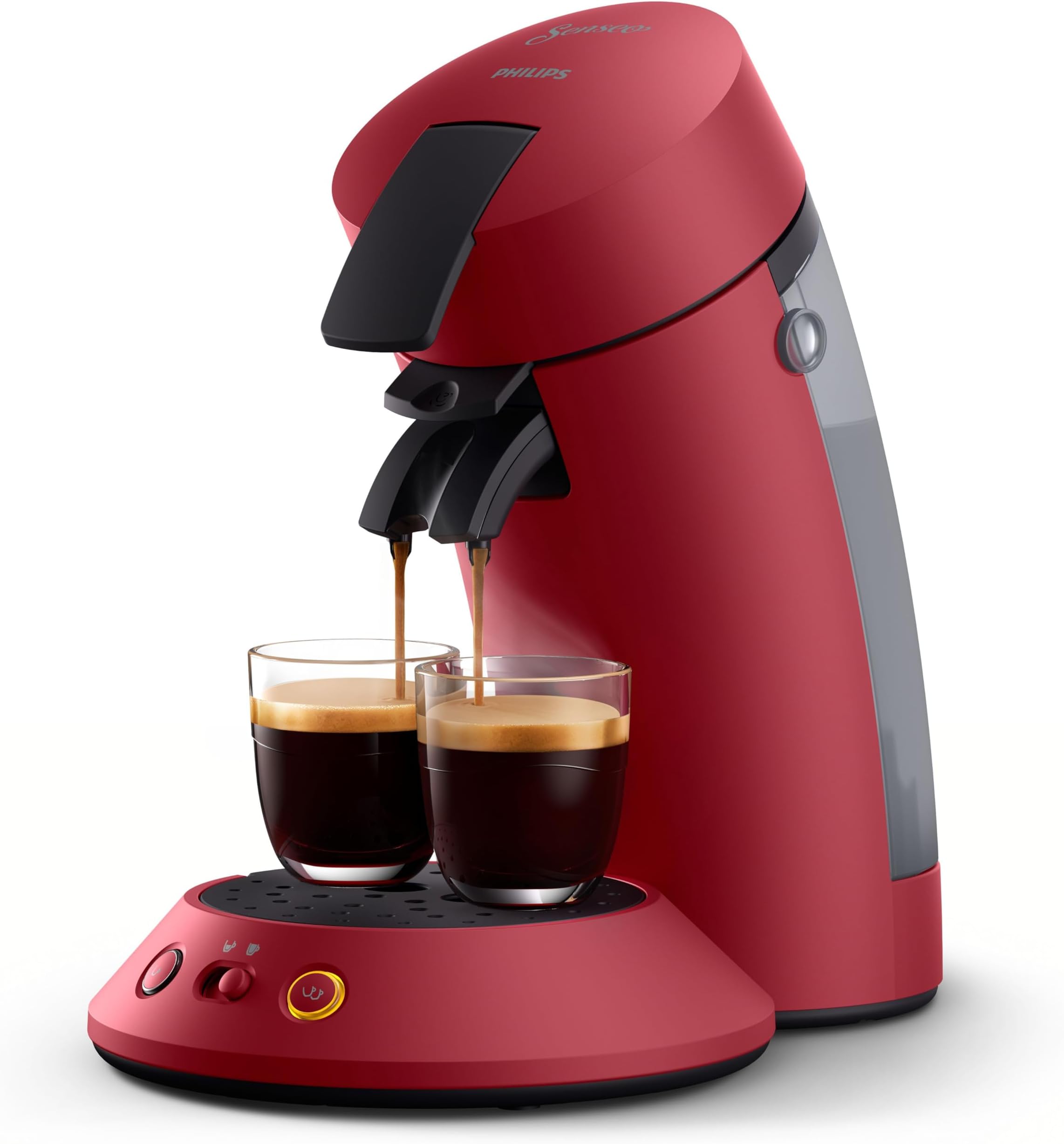 SENSEO Original Plus Coffee Pod Maker, Intensity Selector, Crema Plus, Aroma Booster Technology, Green Product, Intense Red (CSA210/91)