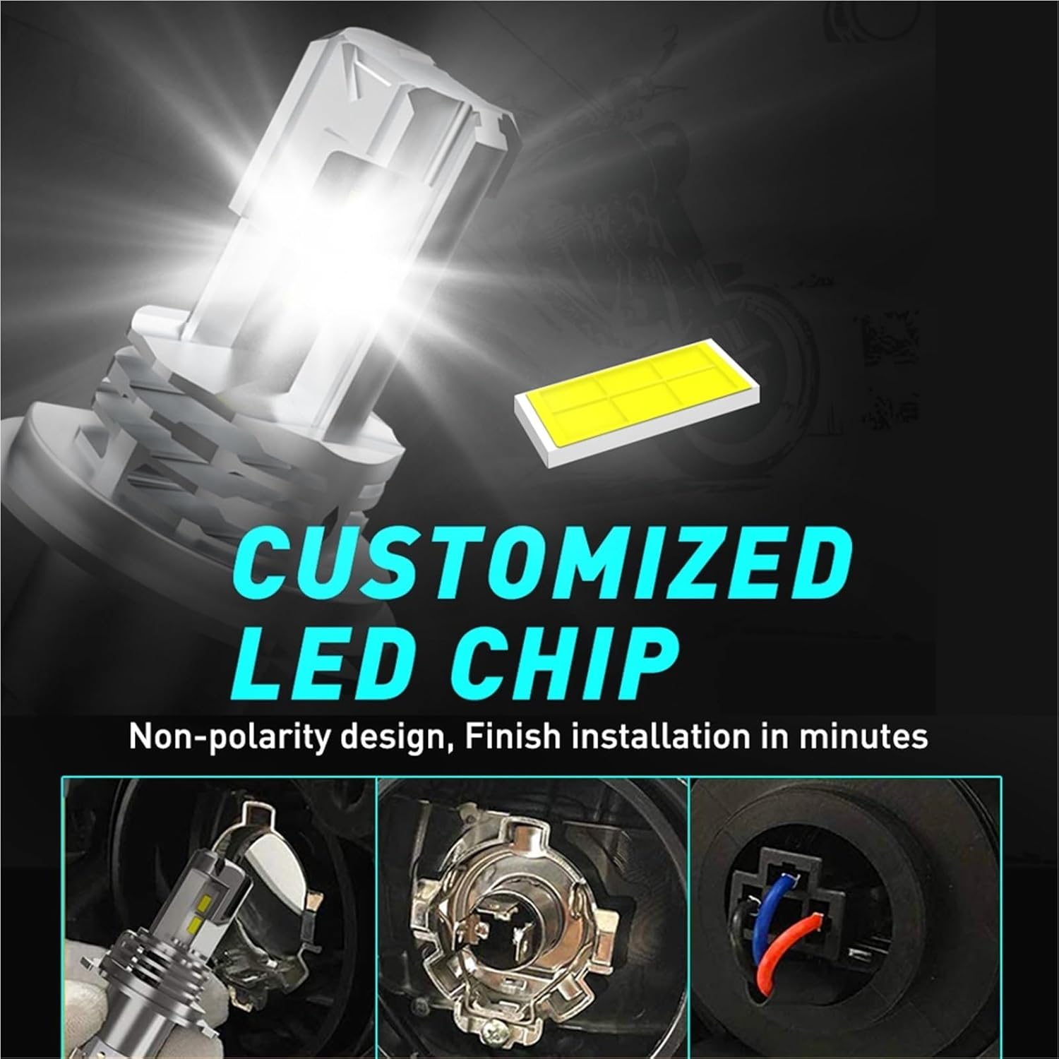 オートバイのヘッドライト 1PC オートバイ H4 LED ヘッドライト 1:1 サイズ HB2 ヘッドランプ電球 ハイロービーム