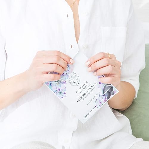 Miniatura 6 de Snow Fox Hot Stone Máscara facial  1 paquete de máscara de calentamiento y minimización de poros con loto egipcio azul y niacinamida