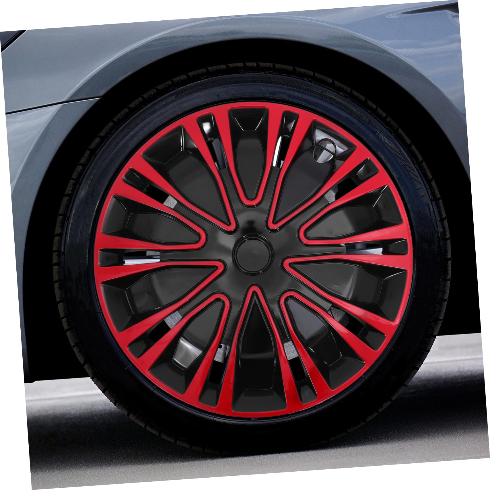 Copricerchi 14 Pollici Rosso, Copri Mozzo Decorativo Auto