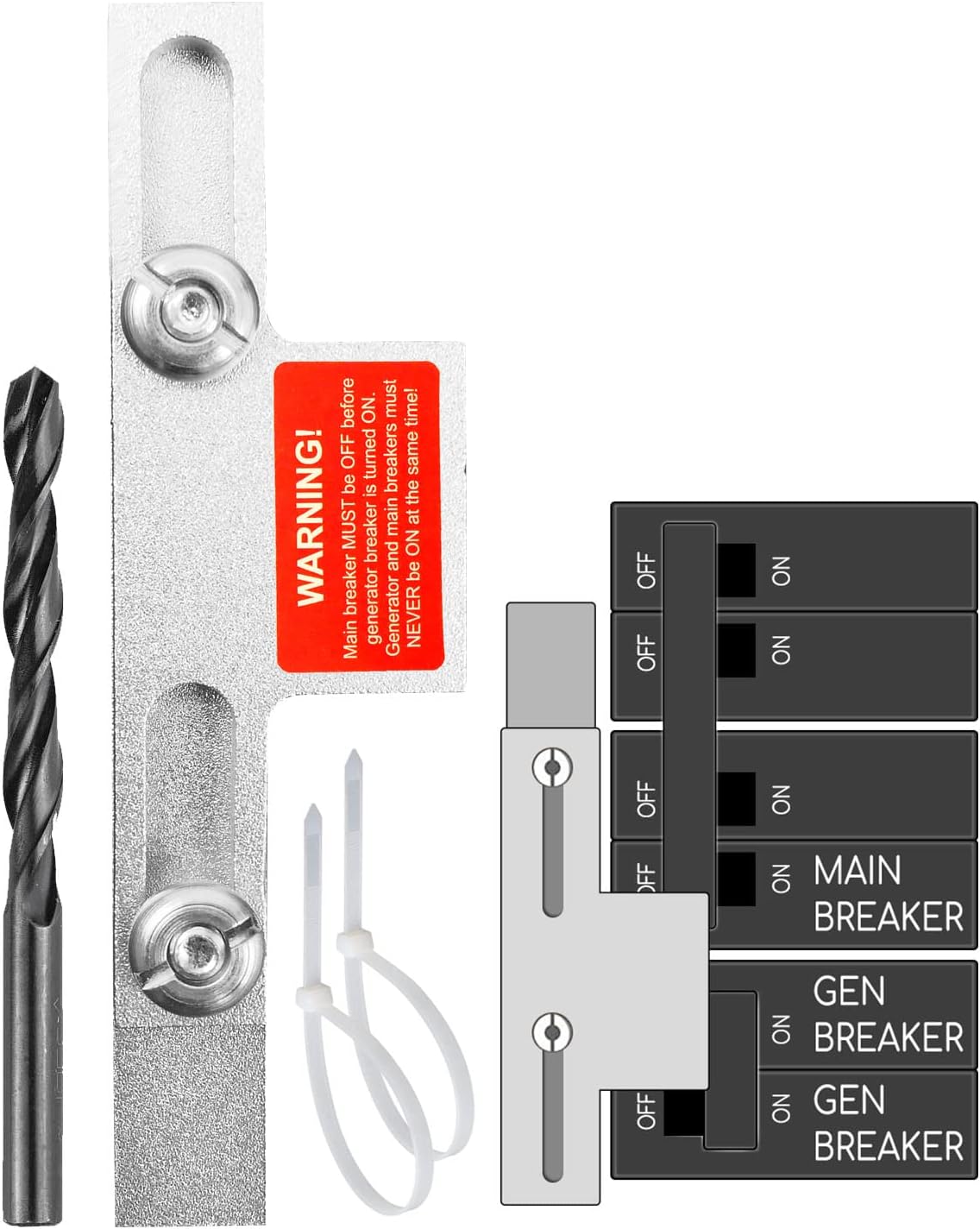 Generator Interlock Kit SD-200SA for Square D & Homeline 150/200A Breaker, Aluminum Alloy, 20 Circuits, Single Phase