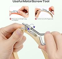 Vista 2 de Caydo Aro de bordado de 3 piezas con herramienta de tornillo de metal, aros de bordado de bambú de 6 pulgadas para bordar y coser, aro de punto