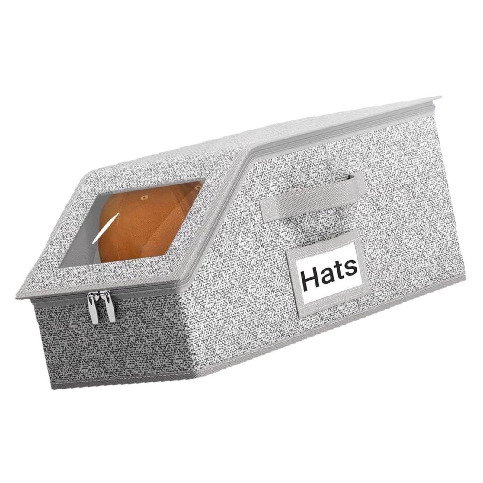 Tfaoys Multicolor Hat Container For Baseball Caps, Large Capacity Foldable Hat Box With Clear Window, Travel Home Closet Storage Boxes For Home Storage
