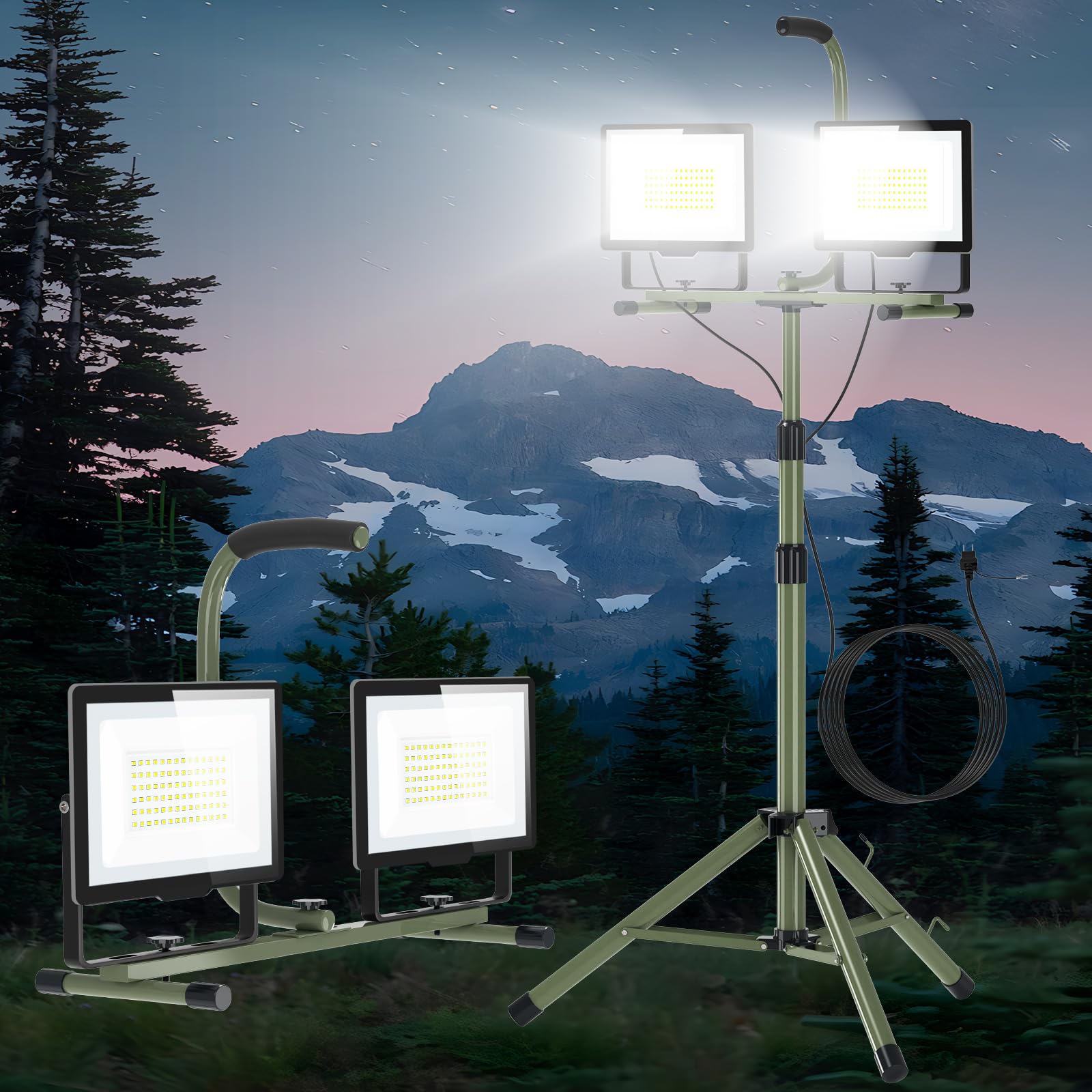 Amazon.co.jp: KIWEN 投光器 led スタンド付き 200W 30000lm 屋外