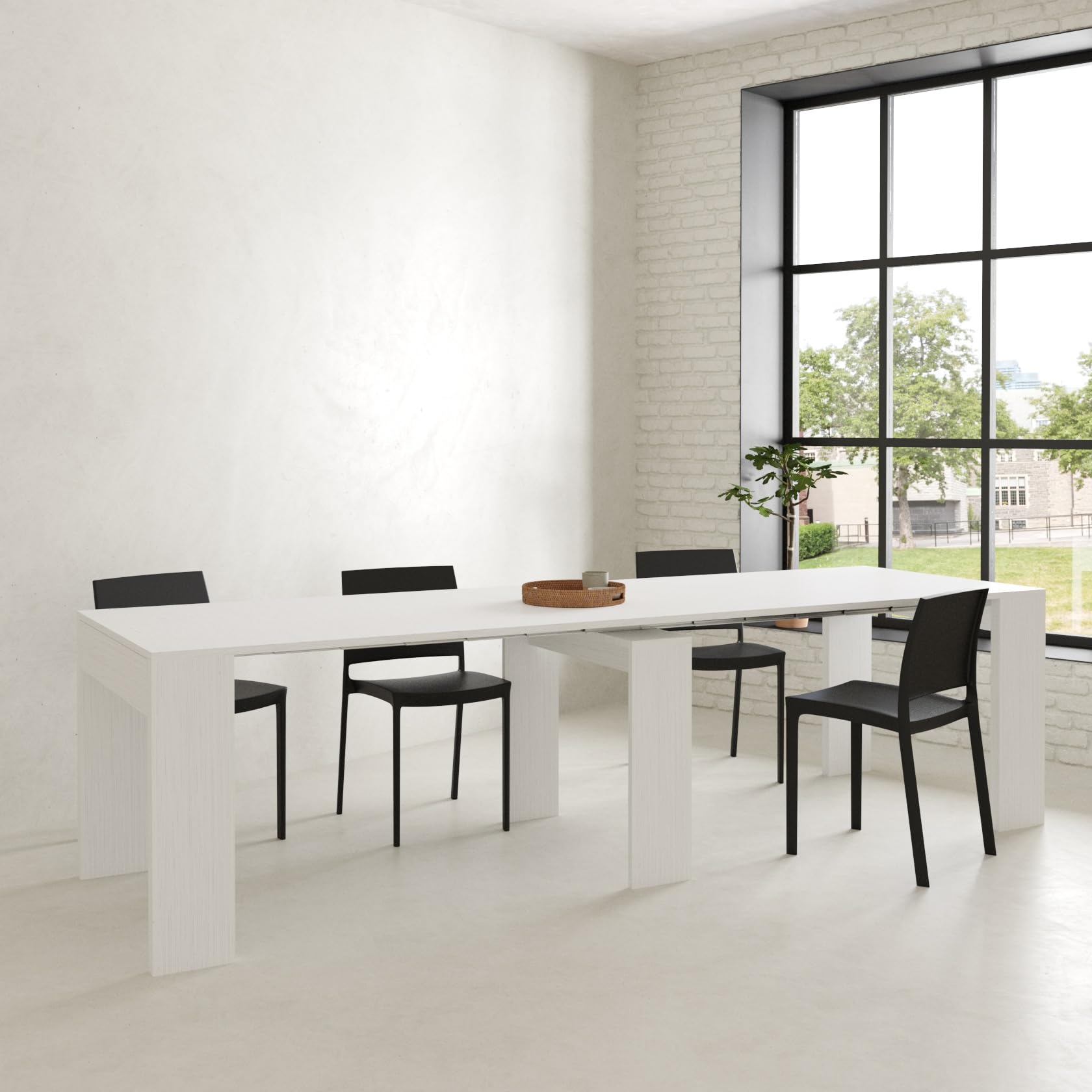 Tavolo Consolle Allungabile VE.CA-ITALY - Fino A 2 Mt, Bianco, Made In Italy - Foto 10