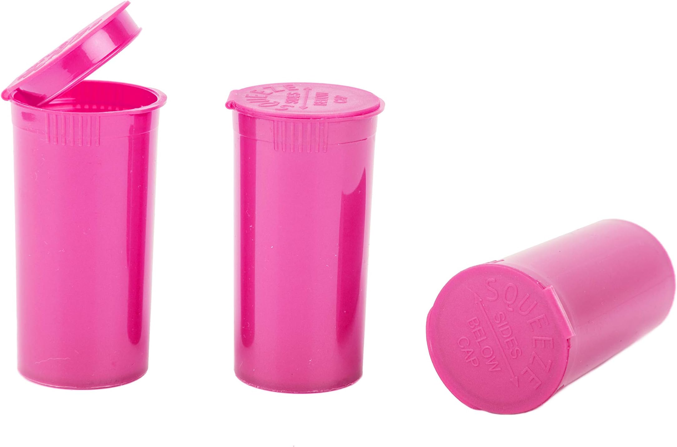 Pop Top Dram Bottles - (Pink) - 13 Dram - 315 Per Case -(2.75" Deep X 1.26" Wide) - Packaging Supplies - Dry Herb Containers - Child Resistant Smell Proof Container - Pill Vials - Rx Vial