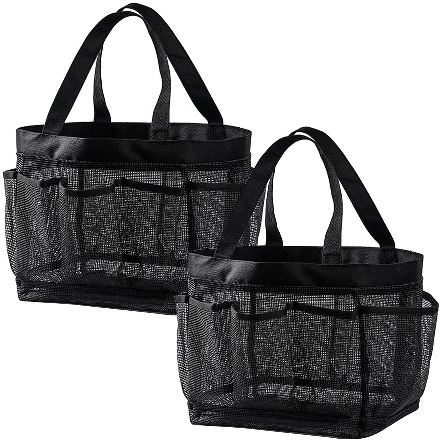 BESUNTEK Portable Mesh Shower Caddy 2 Pack Quick Dry Lightweight Durable Shower Basket Large Capacity Hangable Toiletry Tote