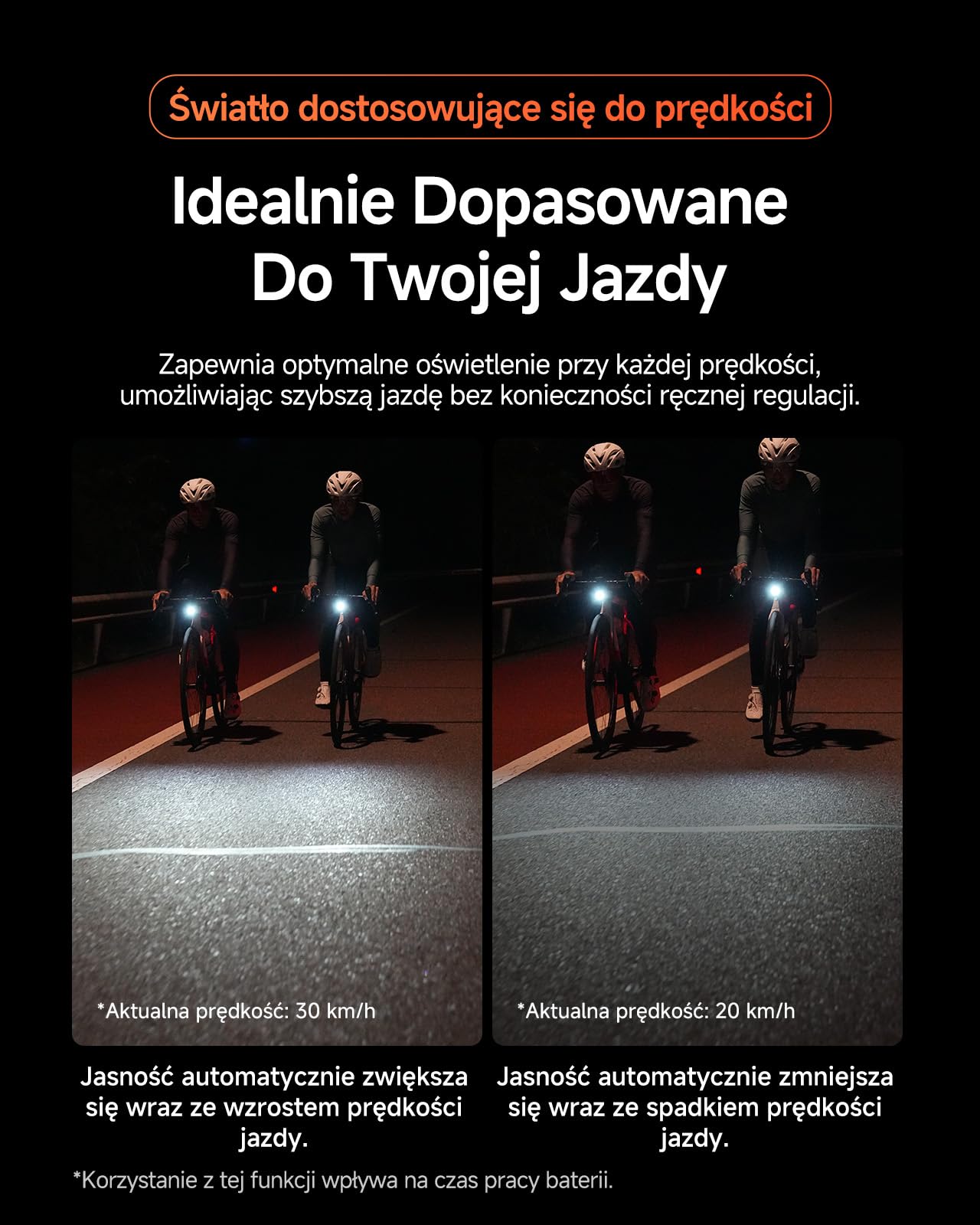 iGPSPORT VS1200S Lampa rowerowa, 1200 lumenów inteligentna funkcja zakrętu Podświetlenie wodoodporności przednie światło rowerowe