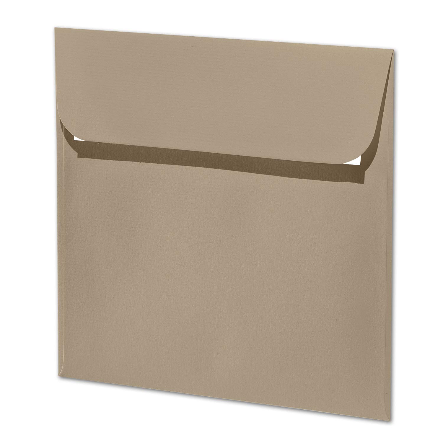 ARTOZ 200 x kwadratowe koperty w kolorze szarobrązowym (brązowe) 100 g/m² – 16 x 16 cm – koperta bez okienka – koperty z klejem