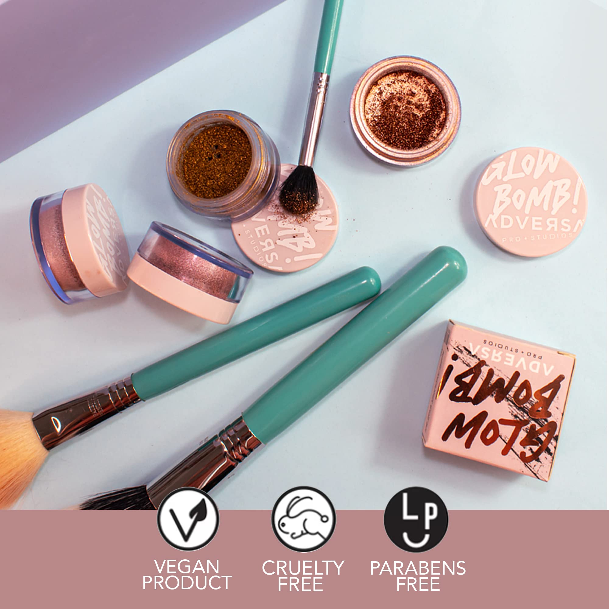 ADVERSA - Highlighter Makeup - GLOW BOMB Collection - Illuminating Powder, VEGAN Face Makeup, Powder Makeup, Beauty & Personal Care - Cruelty Free, Gluten & Paraben Free - Color Light Rose 4