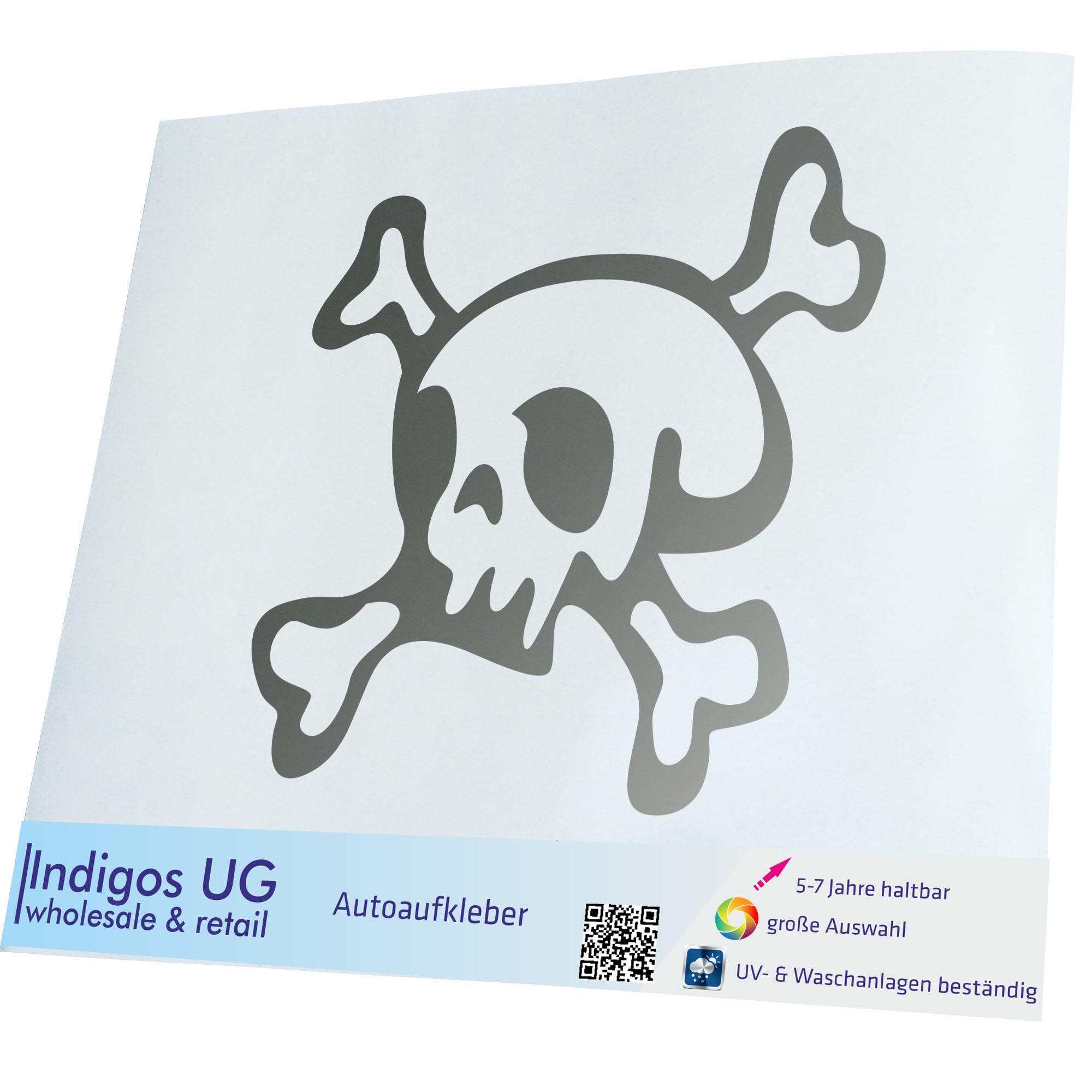 INDIGOS UG Adesivo per auto – JDM – Die Cut – Auto – 300 x 257 mm – Skull Girl – Giallo – lunotto posteriore – Adesivi – Tuning