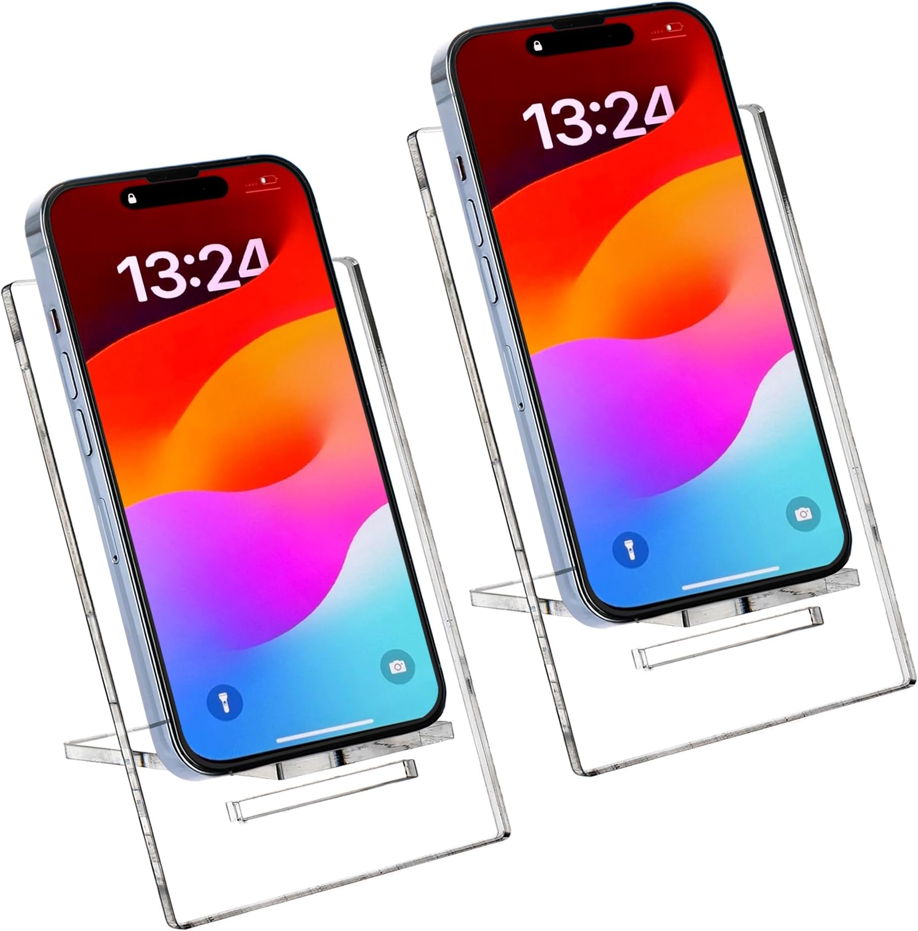 oGeee Acrylic Multifunctional Mobile, Mini Tablet Stands Adjustable 2 PCs Set, Portable Table Holder,Desktop iPad Mini Air Stand,Compatible with iPad Mini Air Pro, iPhone 14 Pro and All Types Mobile