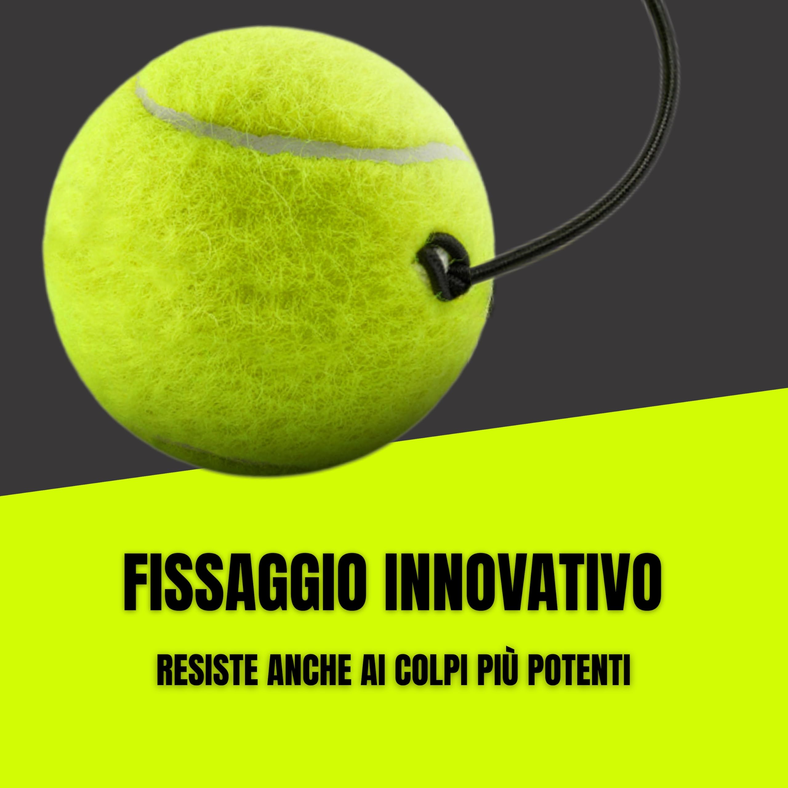 TENIX® Set da 3 Palline da Tennis con Corda | Palline di Ricambio per Tennis-Trainer | Inclusa lattina pressurizzata sigillata | Palline di Ricambio con Corda Elastica per Tennis Trainer