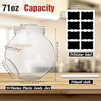 Vista 2 de 4 Pieces Plastic Candy Jars with Lids 71 oz Clear Cookie Jars Candy Buffet Containers Candy Holder for Candy Buffet Food Snack Storage Canister for
