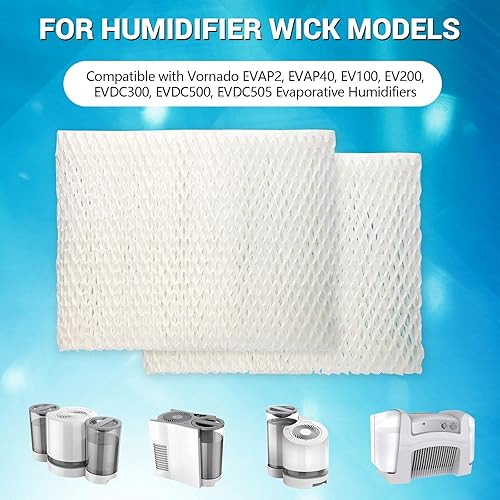 Miniatura 3 de MD1-0034 - Filtros de mecha de repuesto para humidificador evaporativo Vornado Evap2, Evap40, EV3, EV100, EV200, EVDC300, EVDC505, EVDC500, filtro