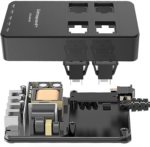 Miniatura 2 de ZG250 Zapatilla pequeña, con dos salidas, para viajes, protector de sobrecarga, con puerto de carga USB, y cable de 5 pies, color negro. Negro