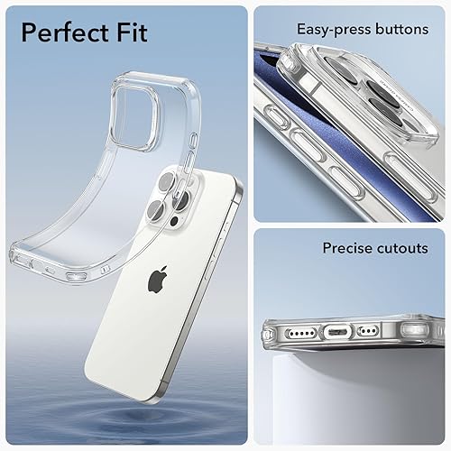 Miniatura 6 de ESR Funda transparente para iPhone 15 Pro Max, funda delgada a prueba de golpes, resistente al amarilleo, delgada y transparente, funda para