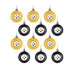 FOCO NFL Pittsburgh Steelers 12 Pack Ball Hanging Tree Holiday Ornament Set12 Pack Ball Hanging Tree Holiday Ornament Set, Team Color, One Size